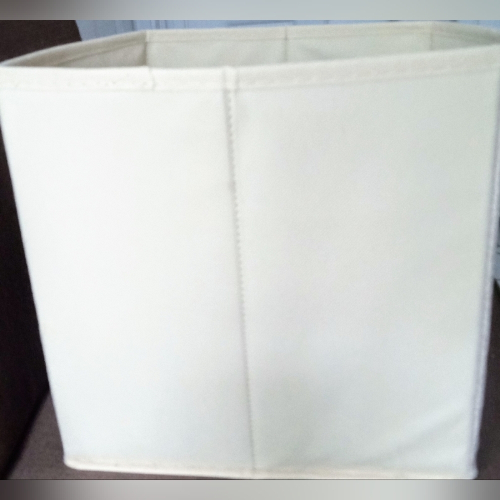 2/$10 Neutral Beige Weave Front Fabric Collapsible Storage Bin - Picture 5 of 9